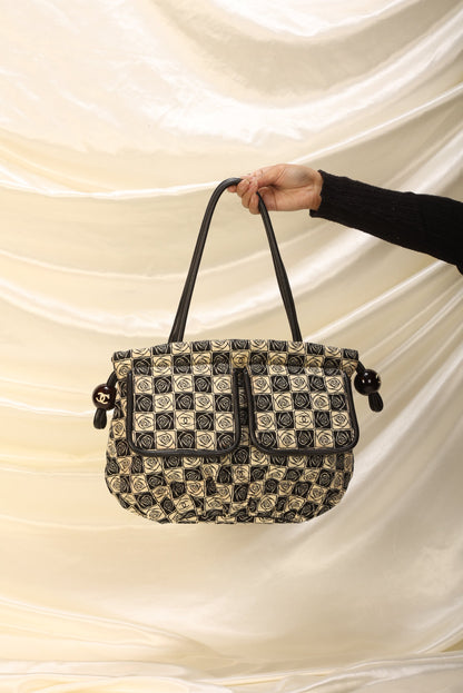 Chanel Canvas Camellia Tote
