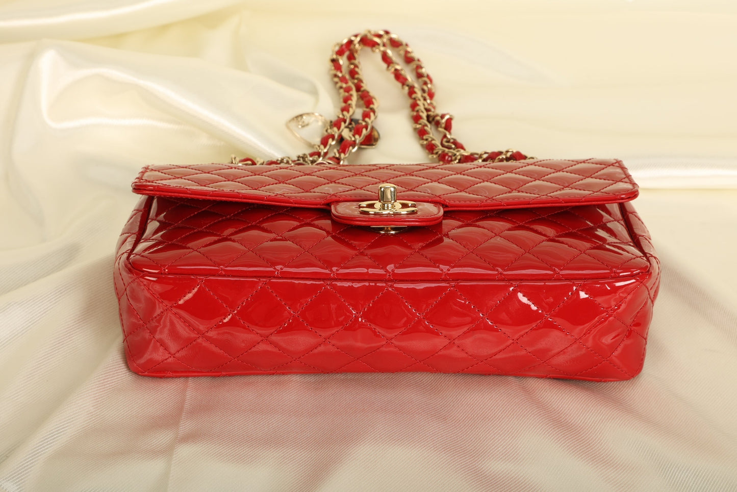 Extremely Rare Chanel Patent Charm Flap Bag