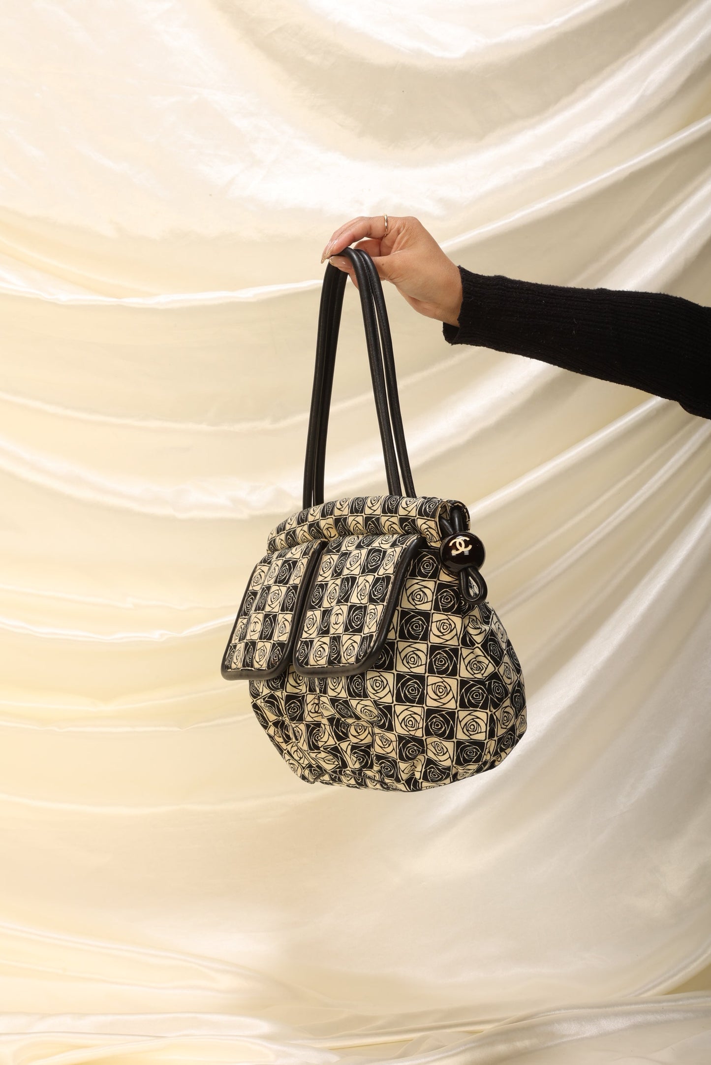 Chanel Canvas Camellia Tote