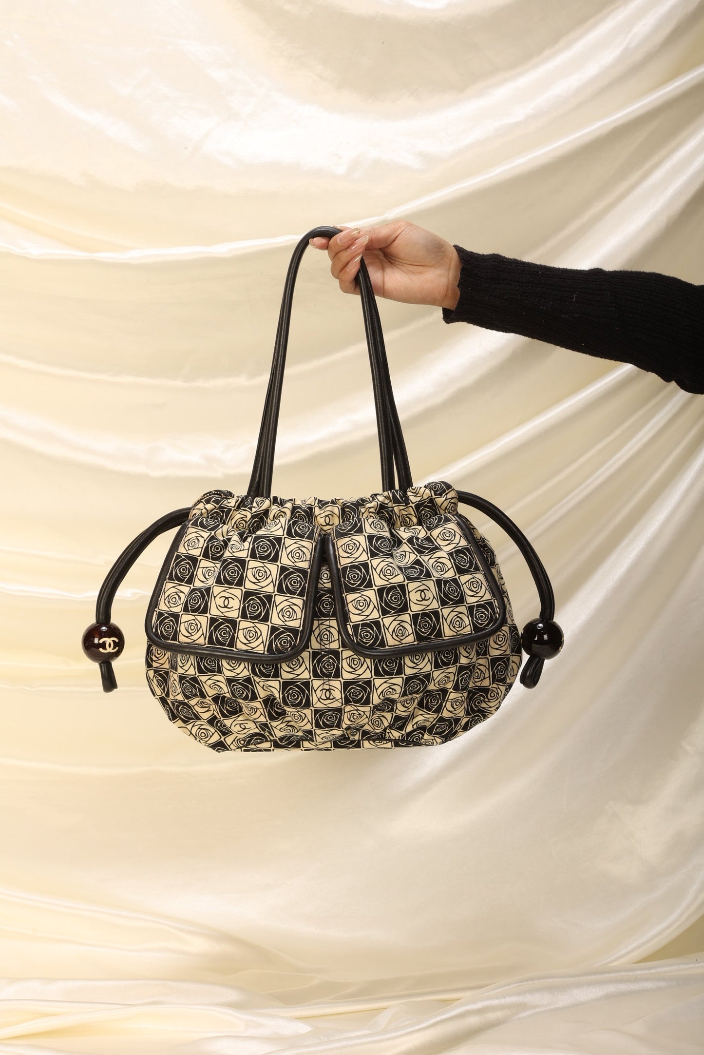 Chanel Canvas Camellia Tote