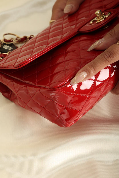 Extremely Rare Chanel Patent Charm Flap Bag