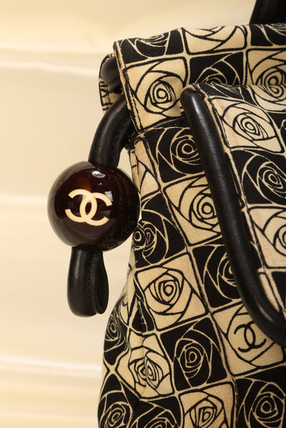 Chanel Canvas Camellia Tote