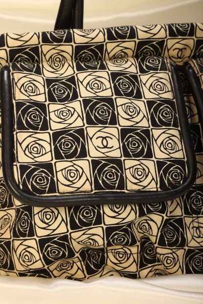 Chanel Canvas Camellia Tote