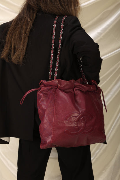 Chanel Caviar Drawstring Tote