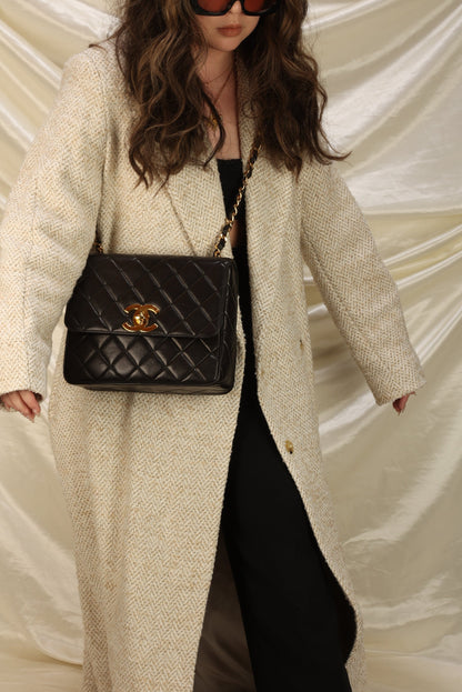Chanel XL Logo Lambskin Half Flap