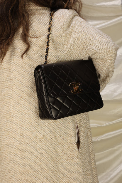 Chanel XL Logo Lambskin Half Flap