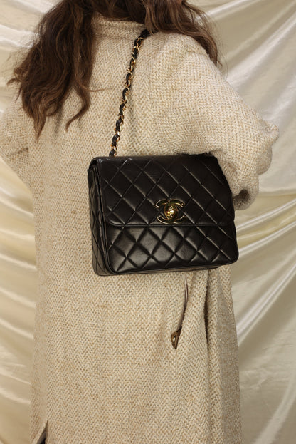 Chanel XL Logo Lambskin Half Flap
