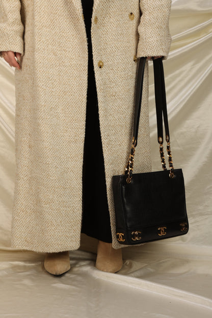 Chanel Caviar Logo Mini Tote