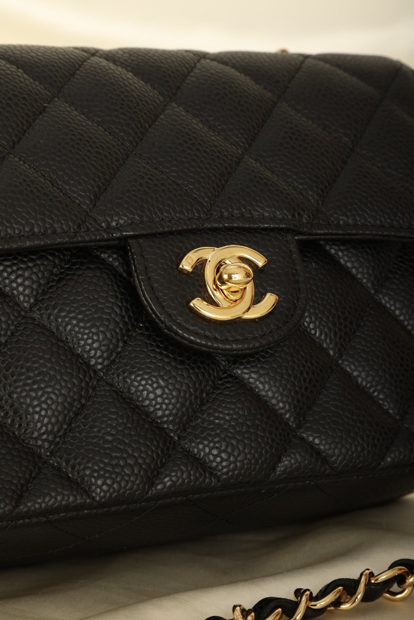 Extremely Rare Chanel 2006 Caviar Mini Square Flap