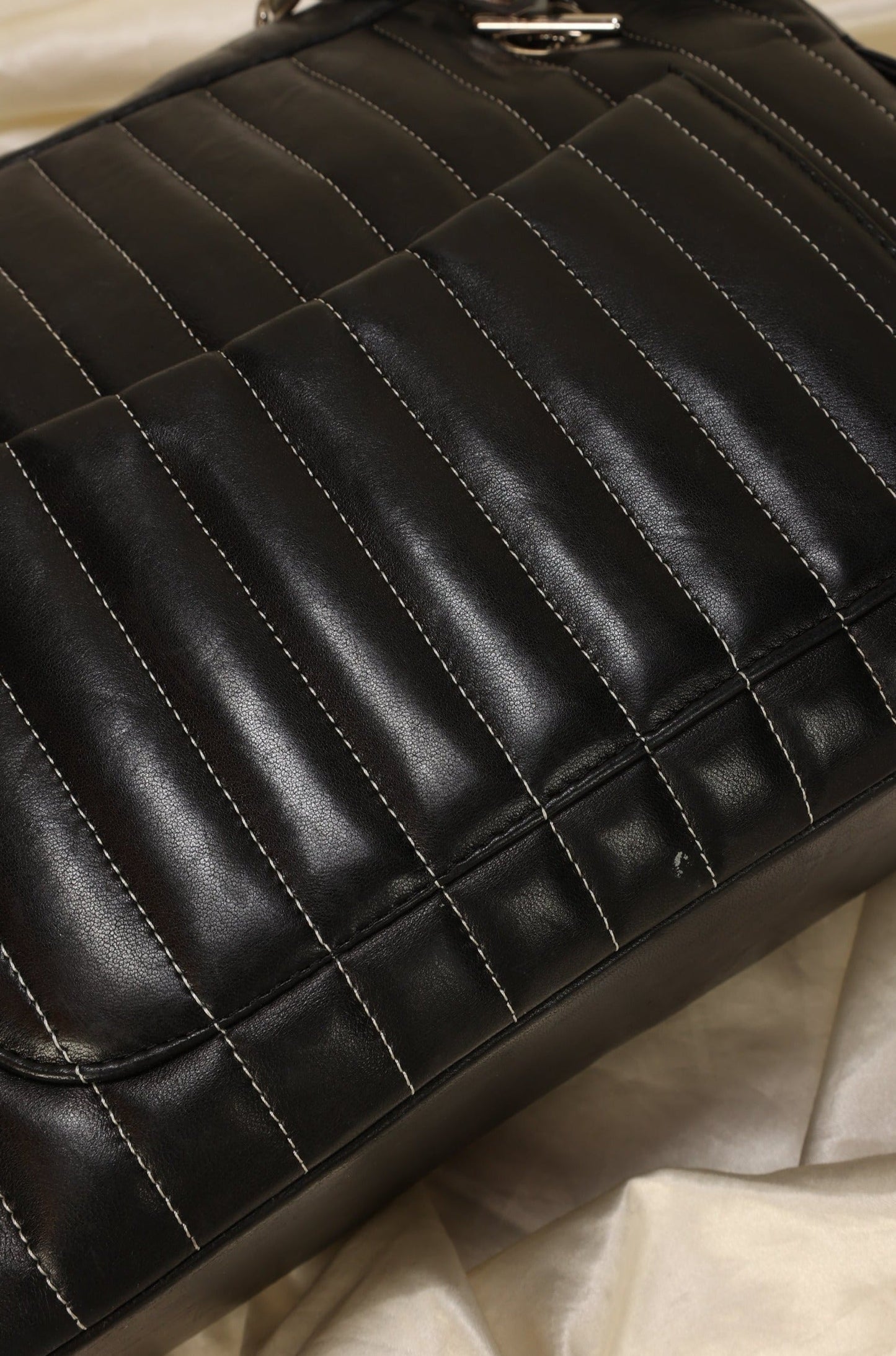 Chanel Vertical Lambskin Chain Tote