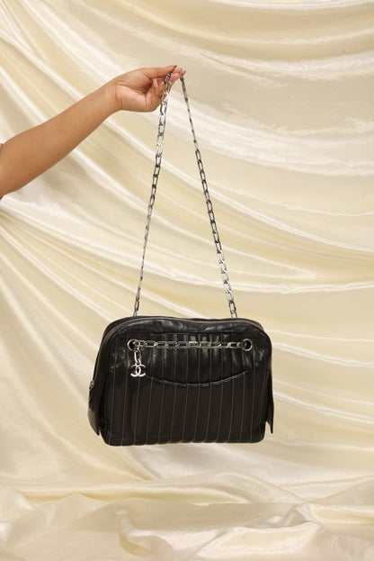 Chanel Vertical Lambskin Chain Tote