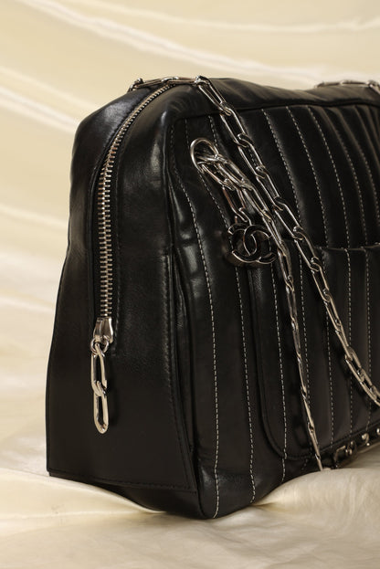 Chanel Vertical Lambskin Chain Tote