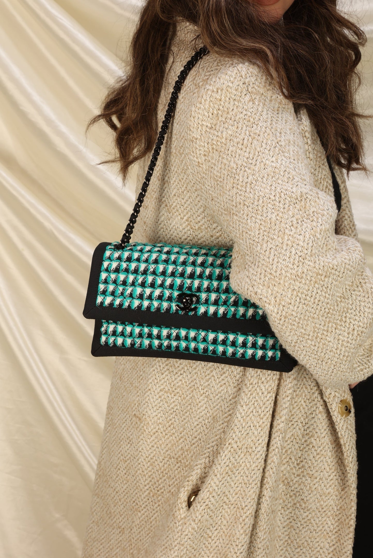 Extremely Rare Chanel Quilted Tweed Flap Bag