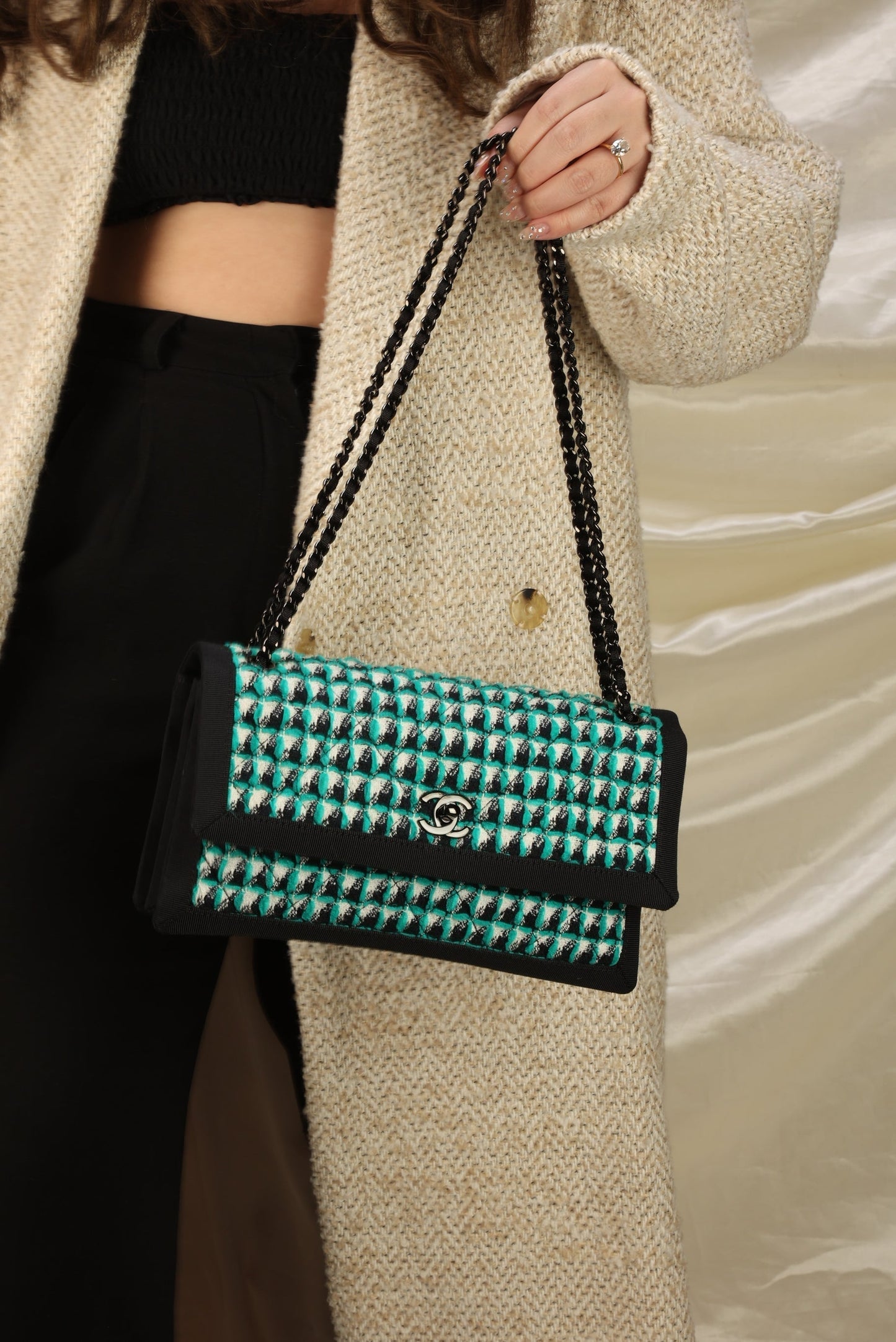Extremely Rare Chanel Quilted Tweed Flap Bag
