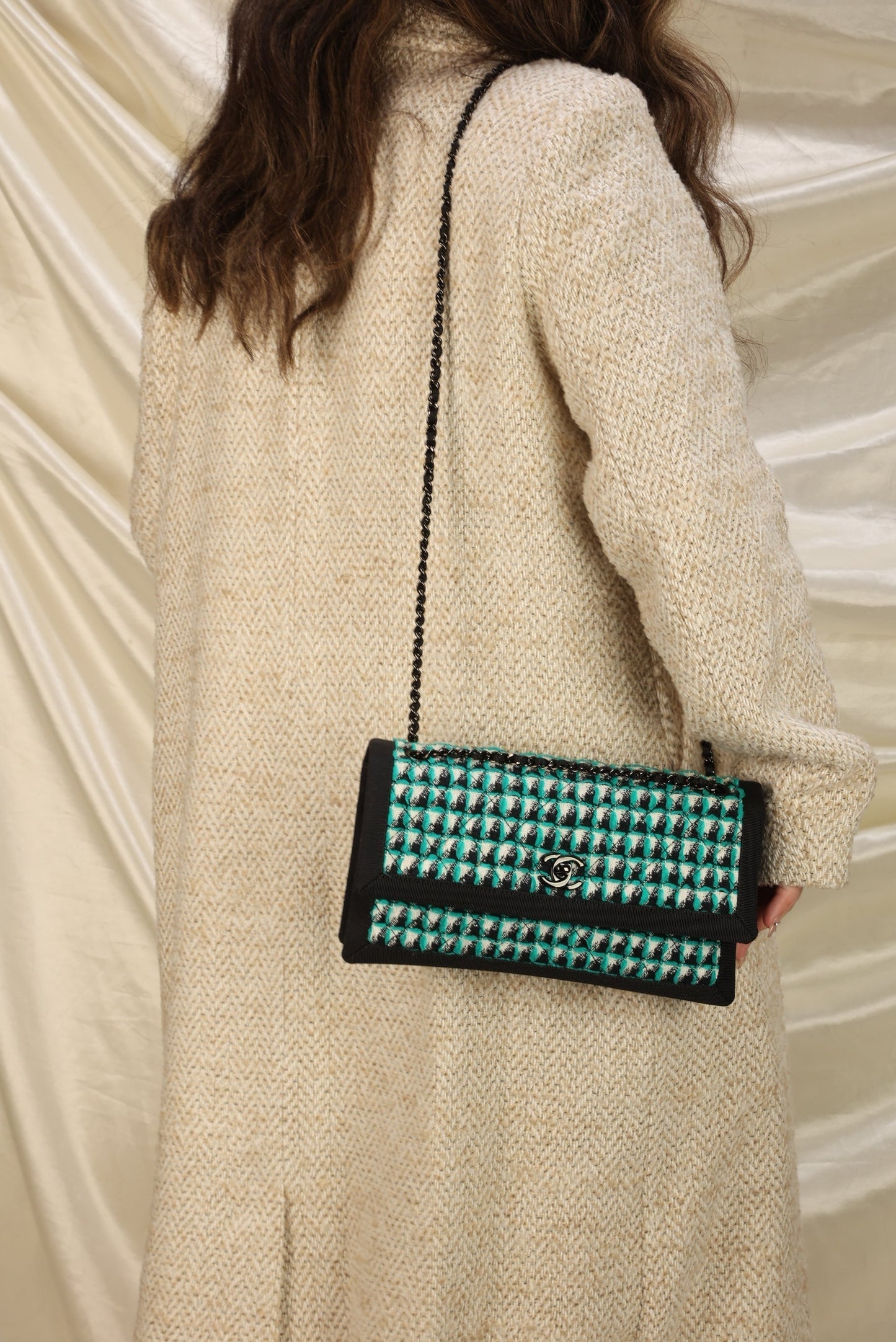 Extremely Rare Chanel Quilted Tweed Flap Bag