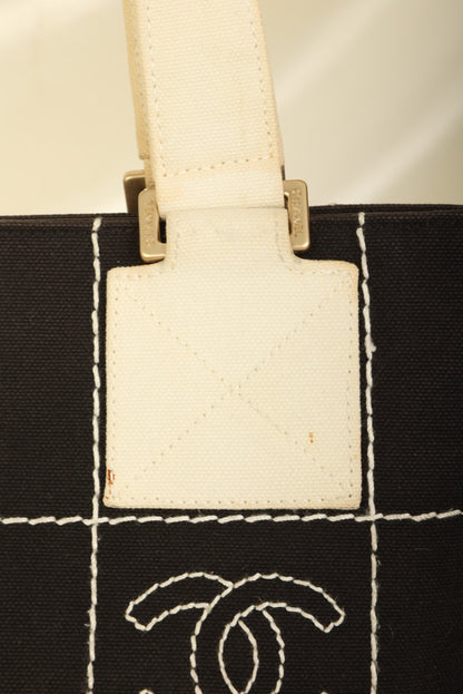 Chanel Canvas Chocolate Bar Mini Tote