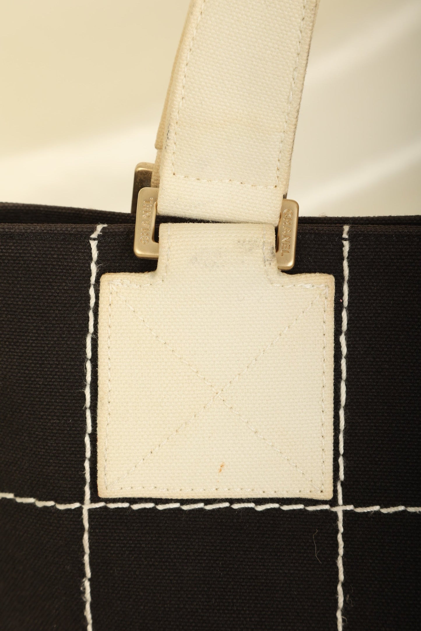 Chanel Canvas Chocolate Bar Mini Tote