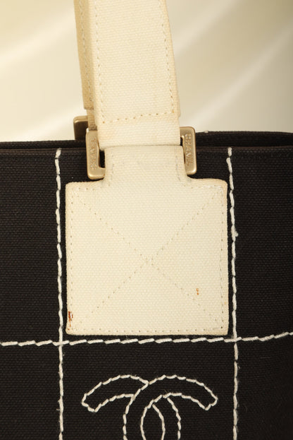 Chanel Canvas Chocolate Bar Mini Tote