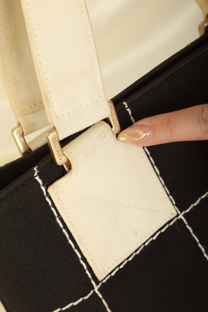 Chanel Canvas Chocolate Bar Mini Tote