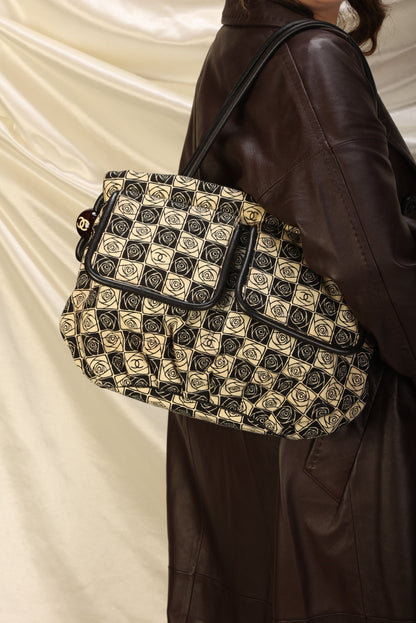 Chanel Canvas Camellia Tote