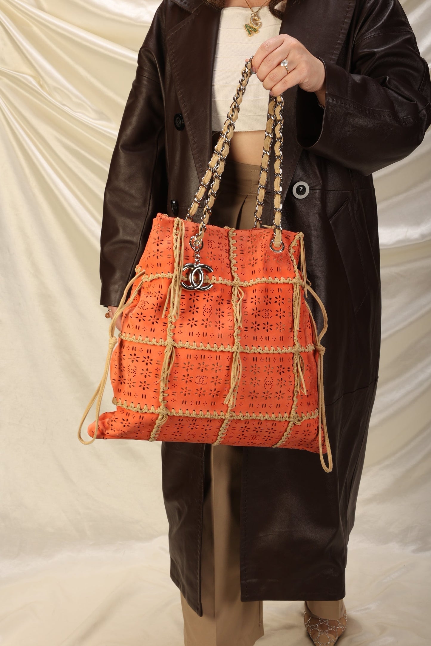 Extremely Rare Chanel Suede Fringe Tote