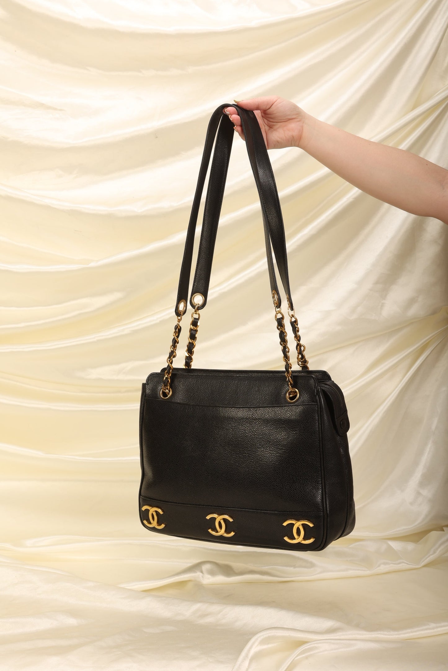 Chanel Caviar Logo Tote