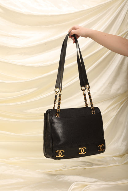 Chanel Caviar Logo Tote
