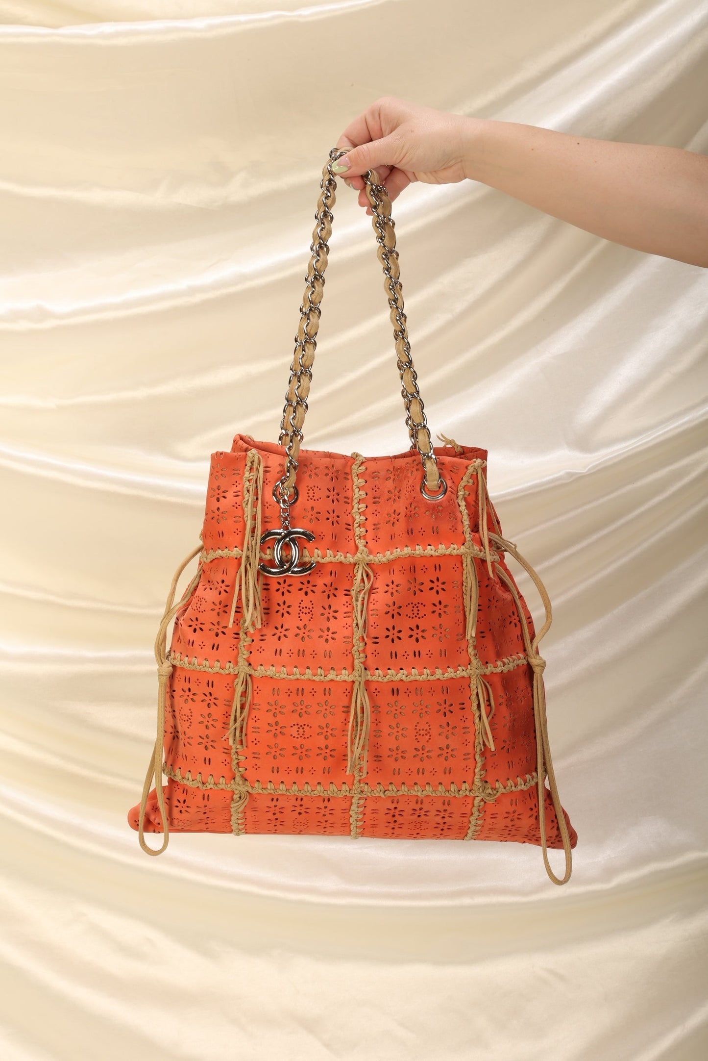 Extremely Rare Chanel Suede Fringe Tote
