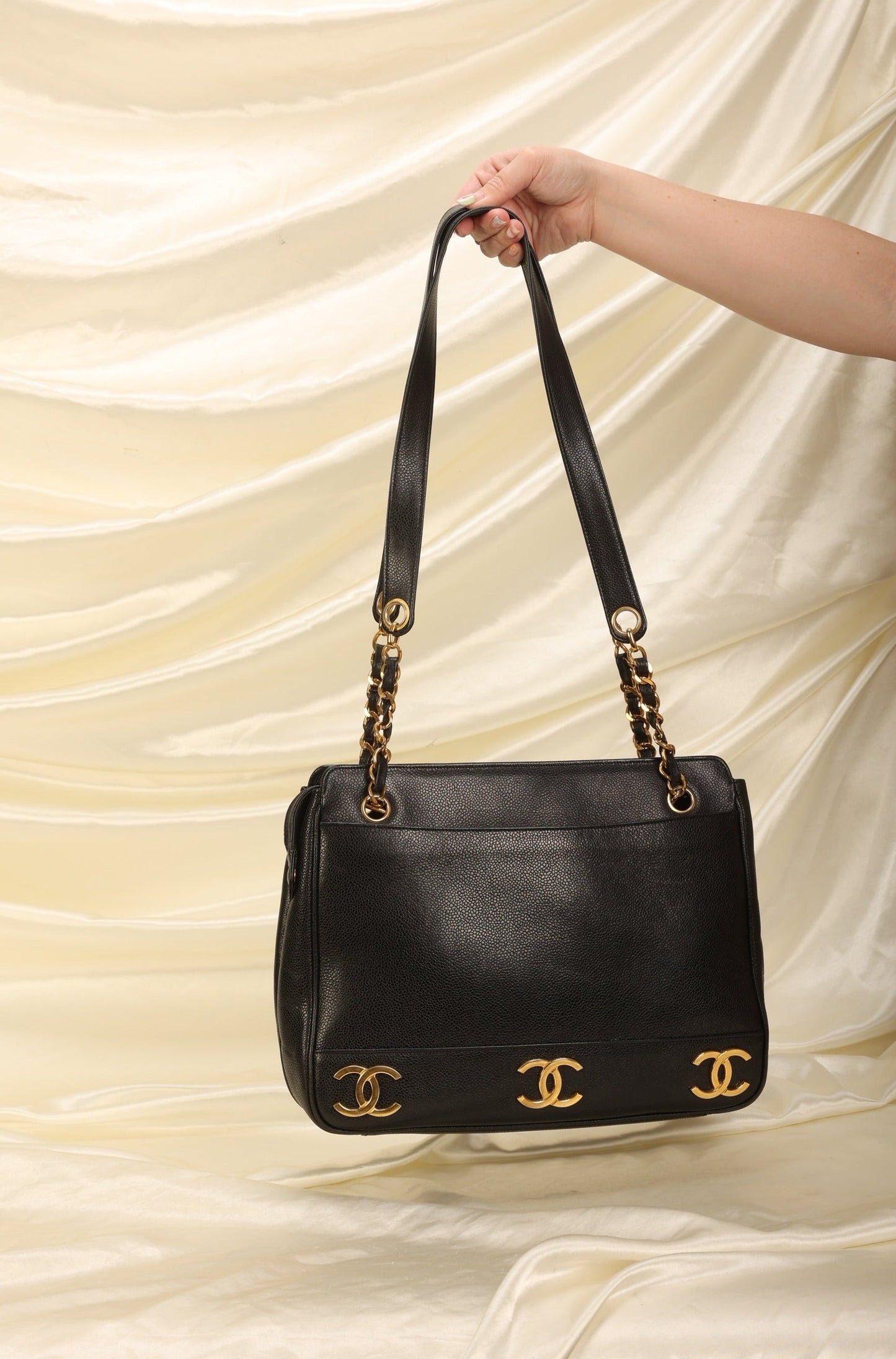 Chanel Caviar Logo Tote