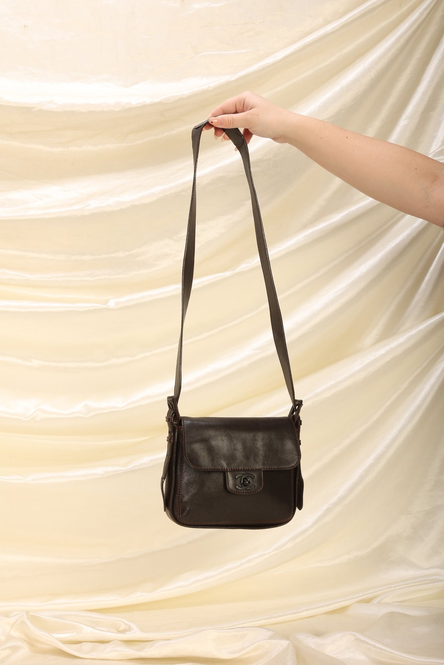 Extremely Rare Chanel Calfskin Crossbody Half Flap