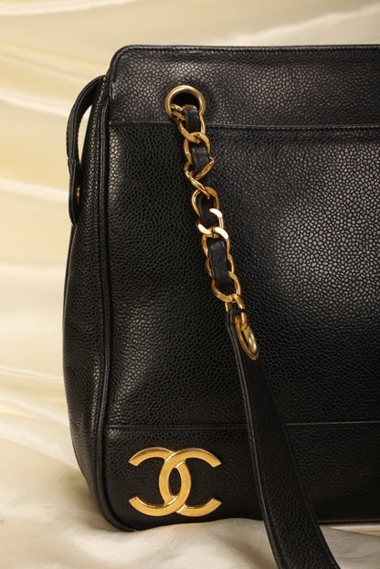 Chanel Caviar Logo Tote