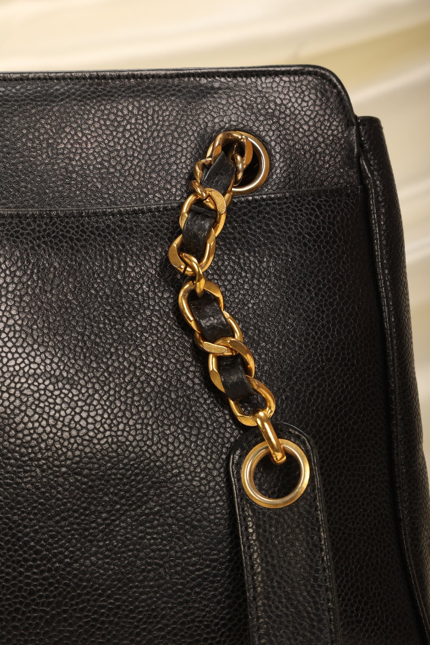 Chanel Caviar Logo Tote