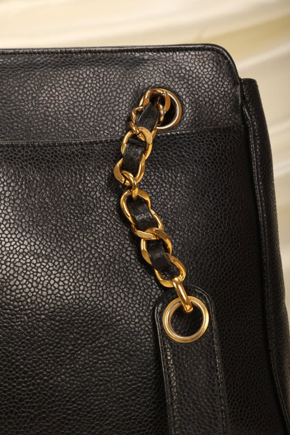 Chanel Caviar Logo Tote