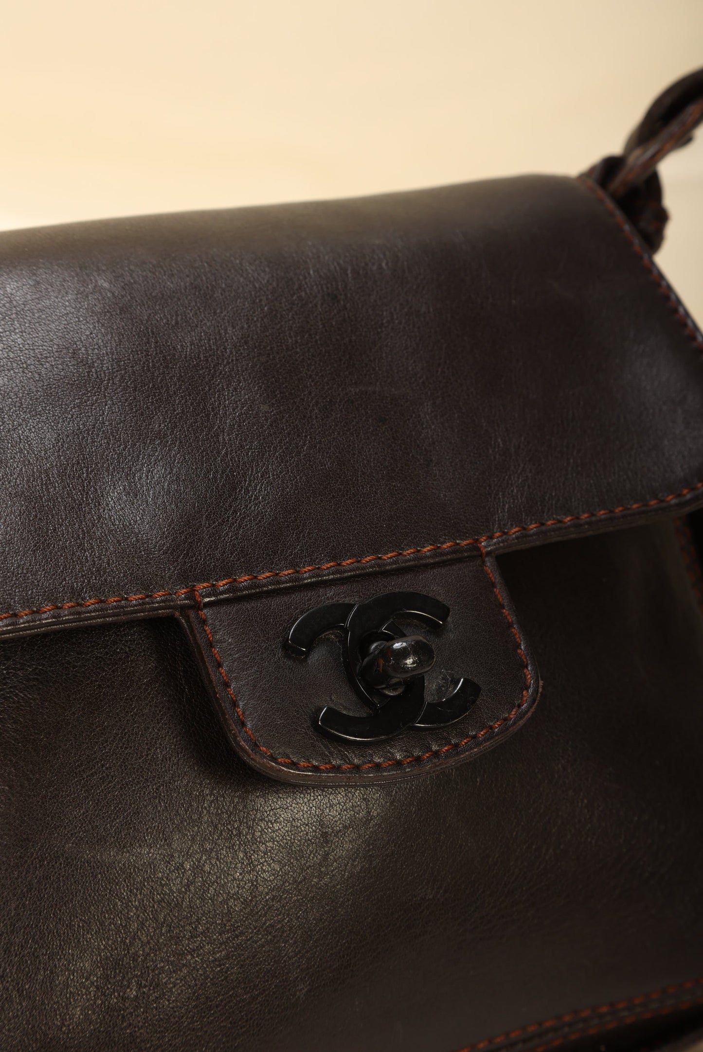 Extremely Rare Chanel Calfskin Crossbody Half Flap