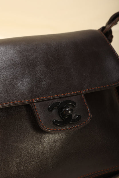 Extremely Rare Chanel Calfskin Crossbody Half Flap
