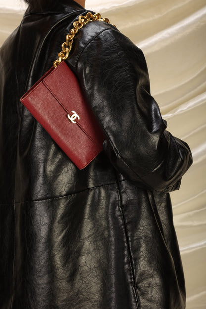 Chanel Caviar Wallet On Chain