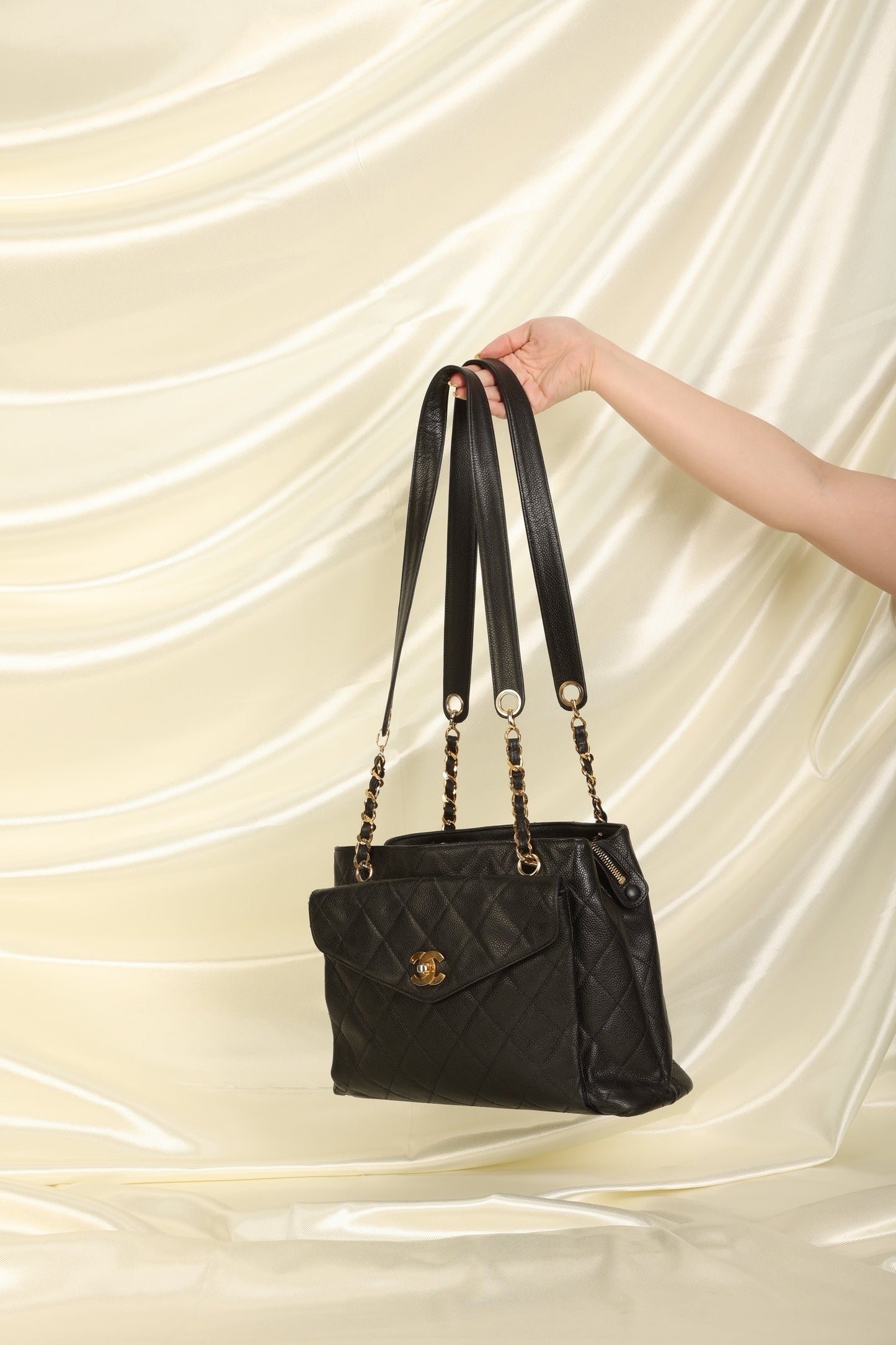 Chanel Caviar Chain Tote