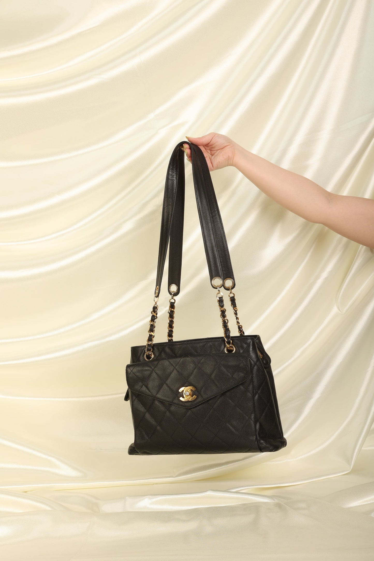 Chanel Caviar Chain Tote