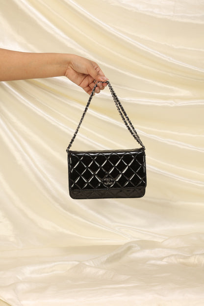 Chanel Patent Wallet On Chain