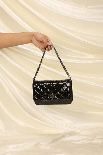 Chanel Patent Wallet On Chain