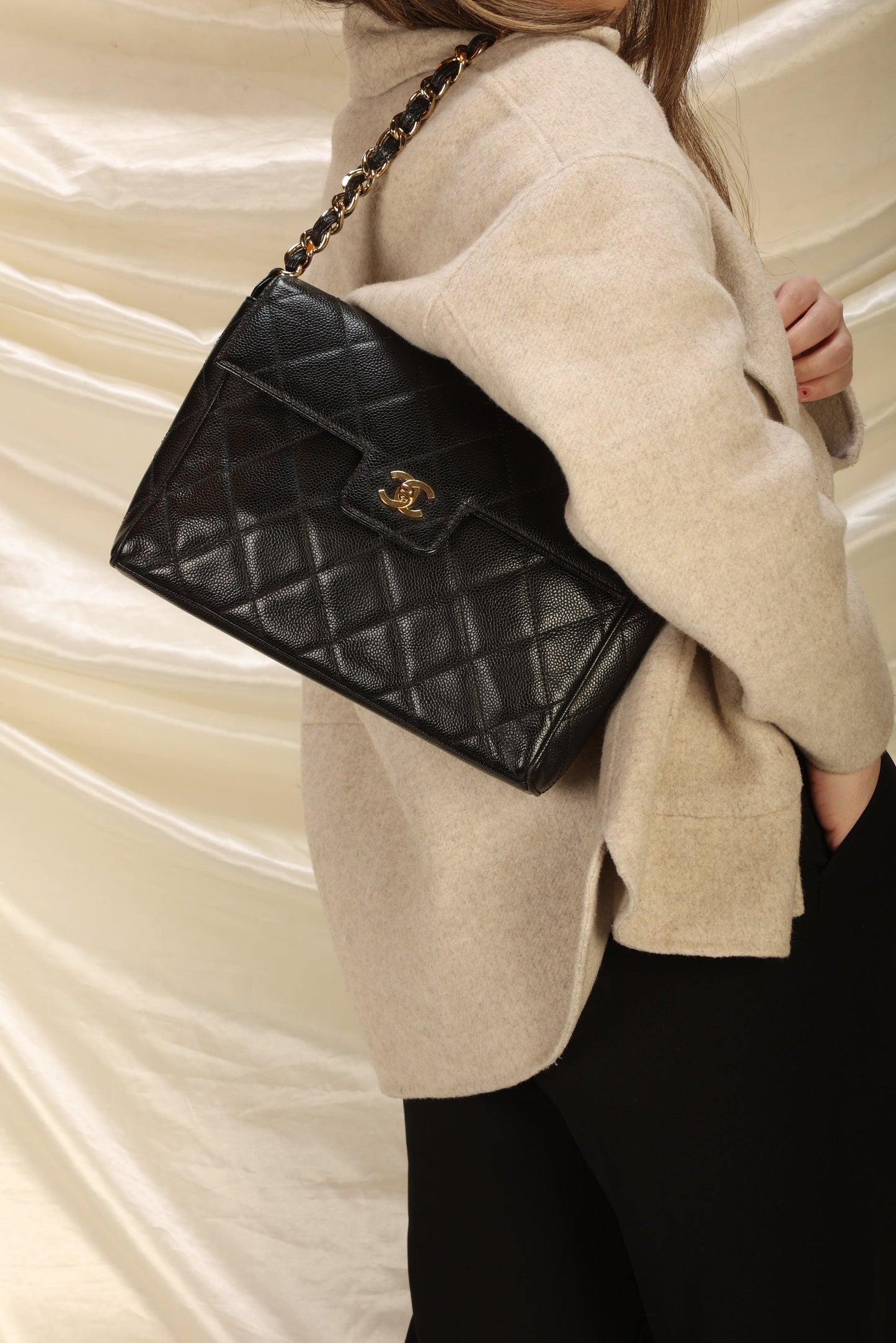 Chanel Caviar Turnlock Flap Bag