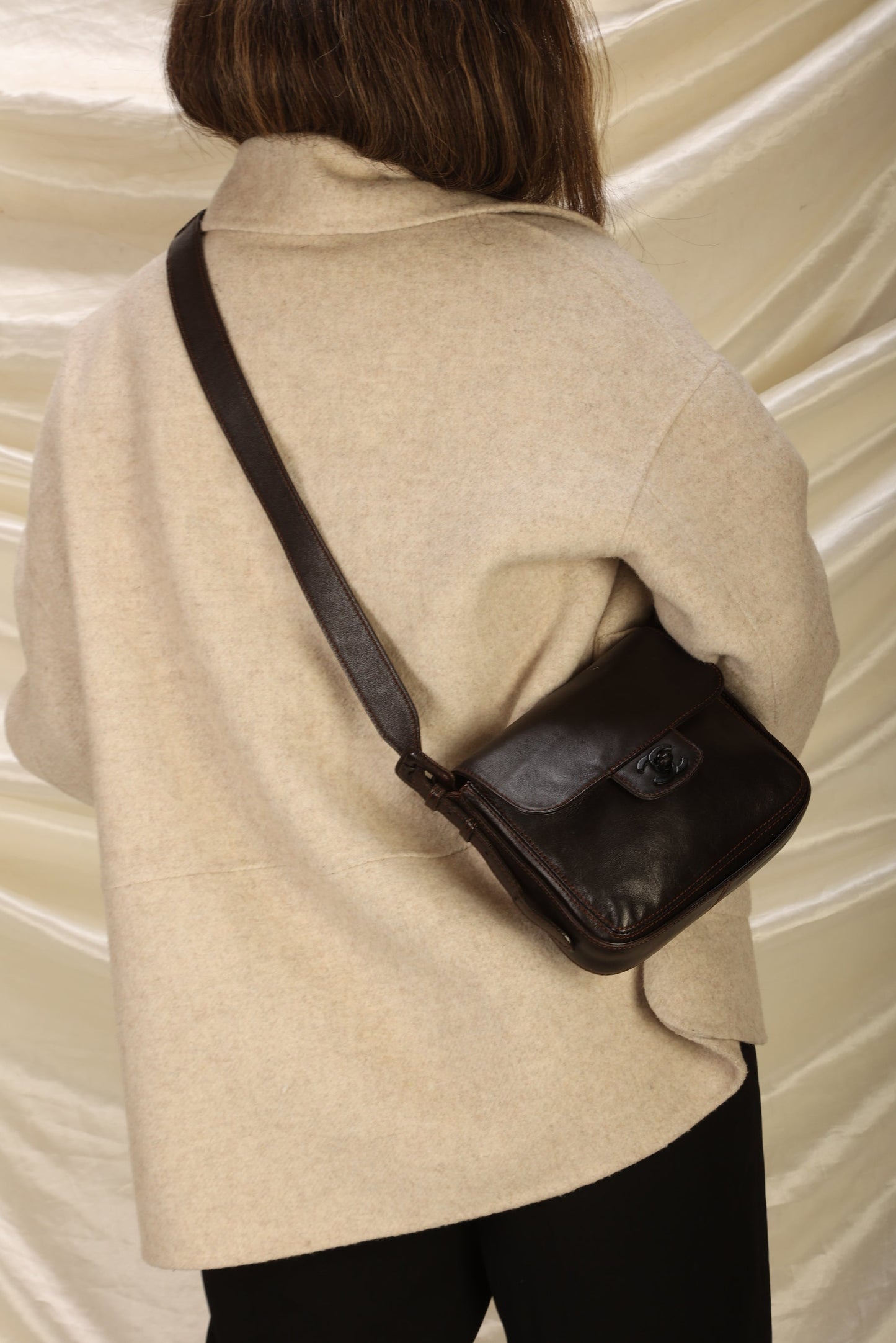 Extremely Rare Chanel Calfskin Crossbody Half Flap