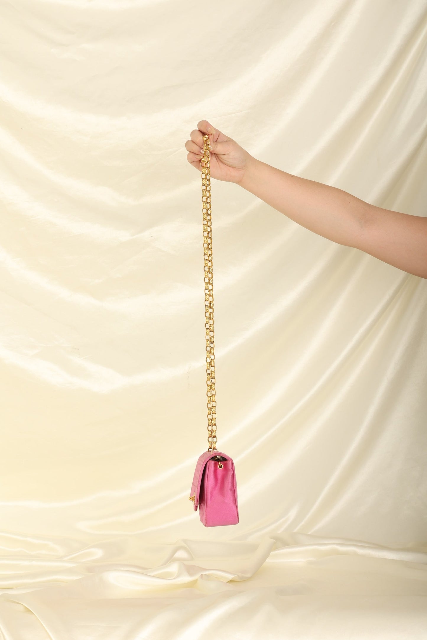Extremely Rare Chanel 1989 Satin Bijoux Chain Mini Diana