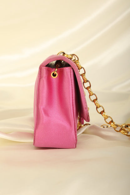 Extremely Rare Chanel 1989 Satin Bijoux Chain Mini Diana