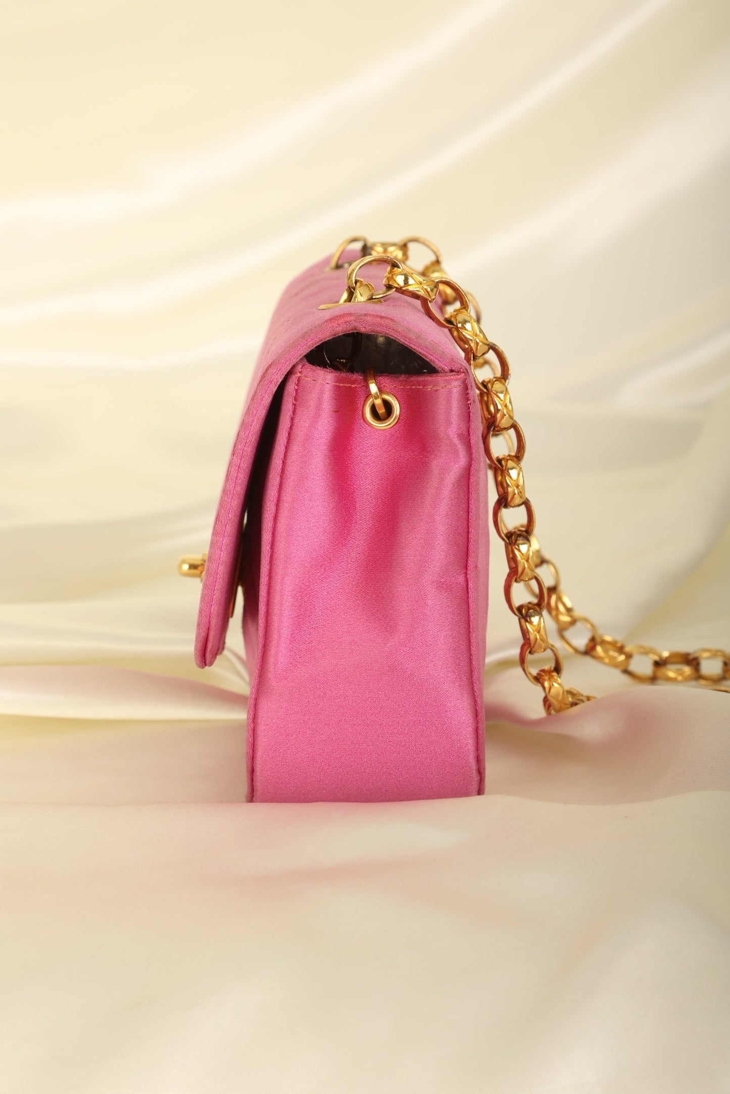 Extremely Rare Chanel 1989 Satin Bijoux Chain Mini Diana