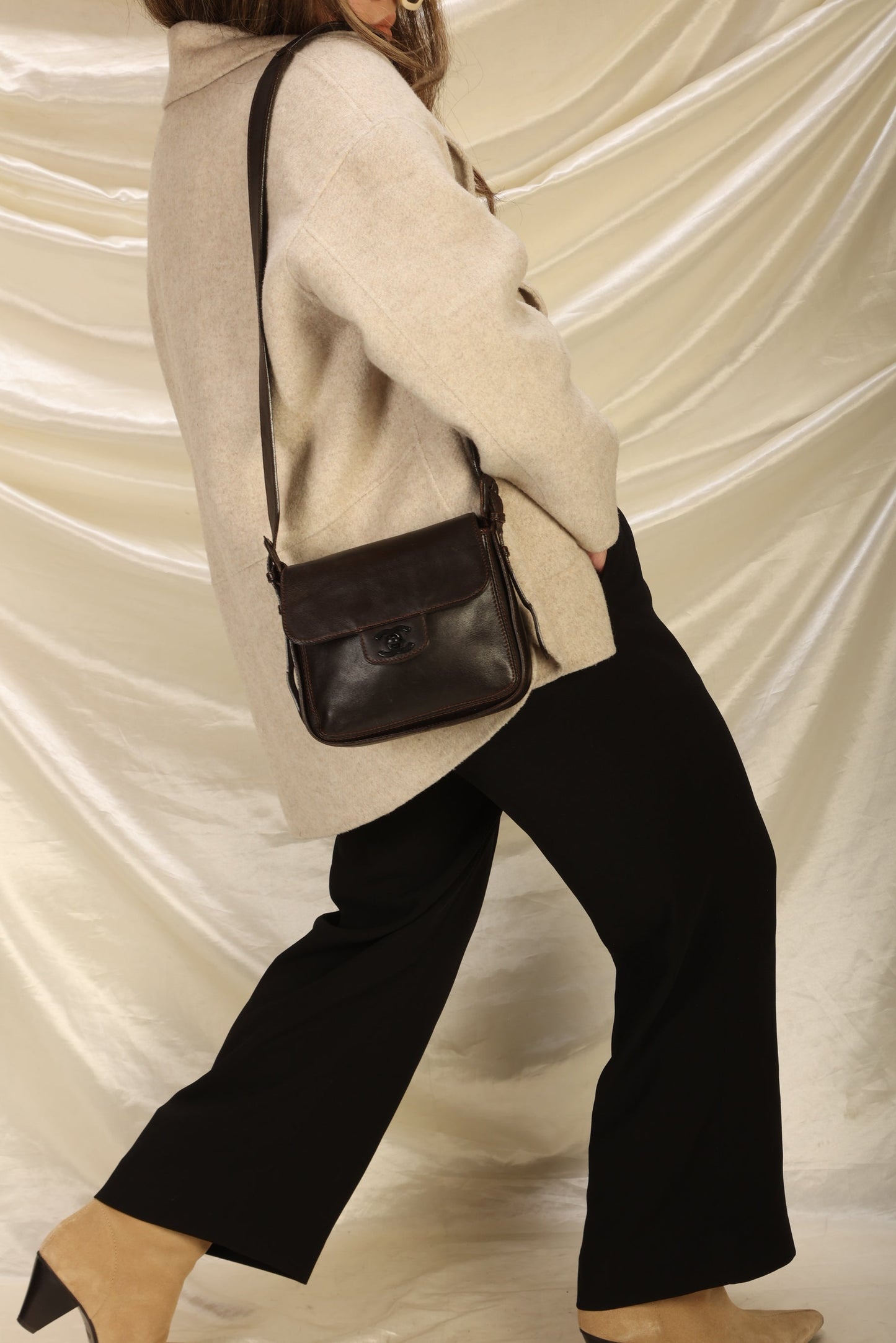 Extremely Rare Chanel Calfskin Crossbody Half Flap