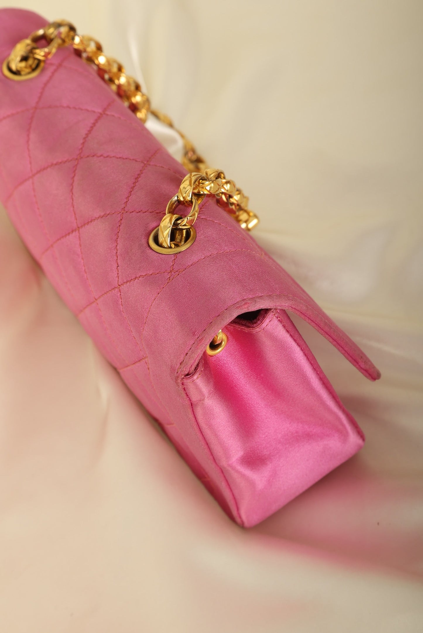 Extremely Rare Chanel 1989 Satin Bijoux Chain Mini Diana