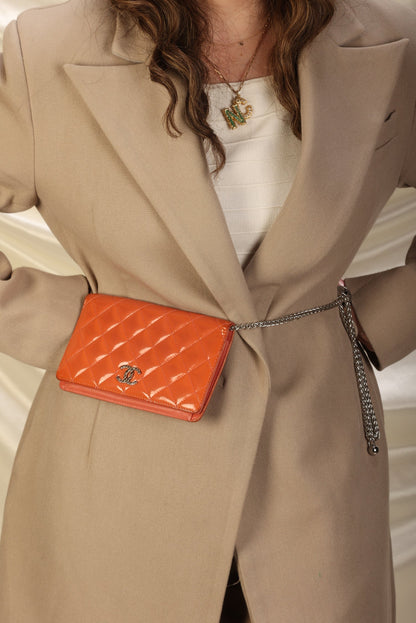 Chanel Patent Wallet on Chain
