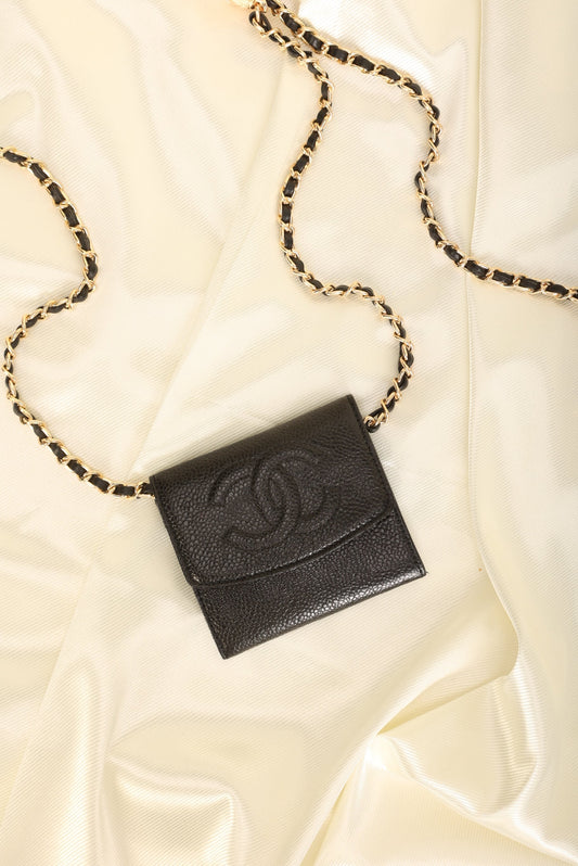Chanel Caviar Cardholder on Chain