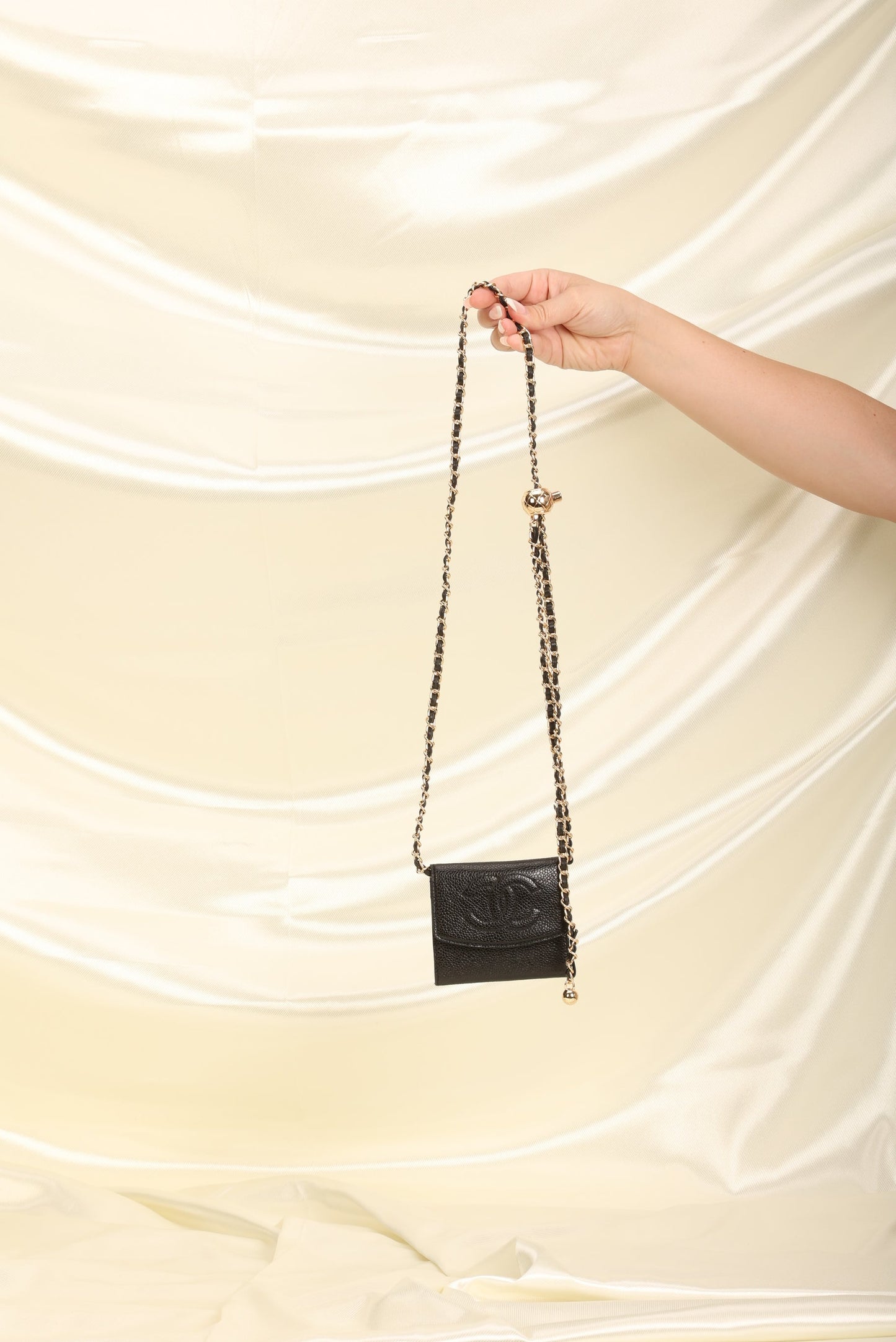 Chanel Caviar Cardholder on Chain